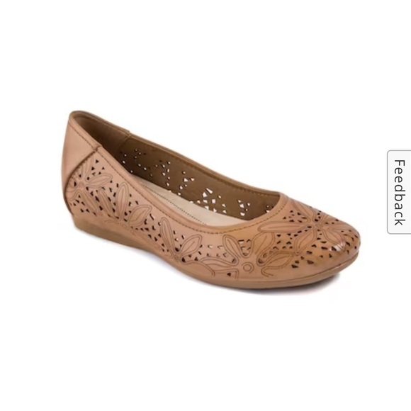 BARETRAPS Memory Foam Mariah Ballet Flat Floral Detailing Tan Women’s 9 - Picture 1 of 11